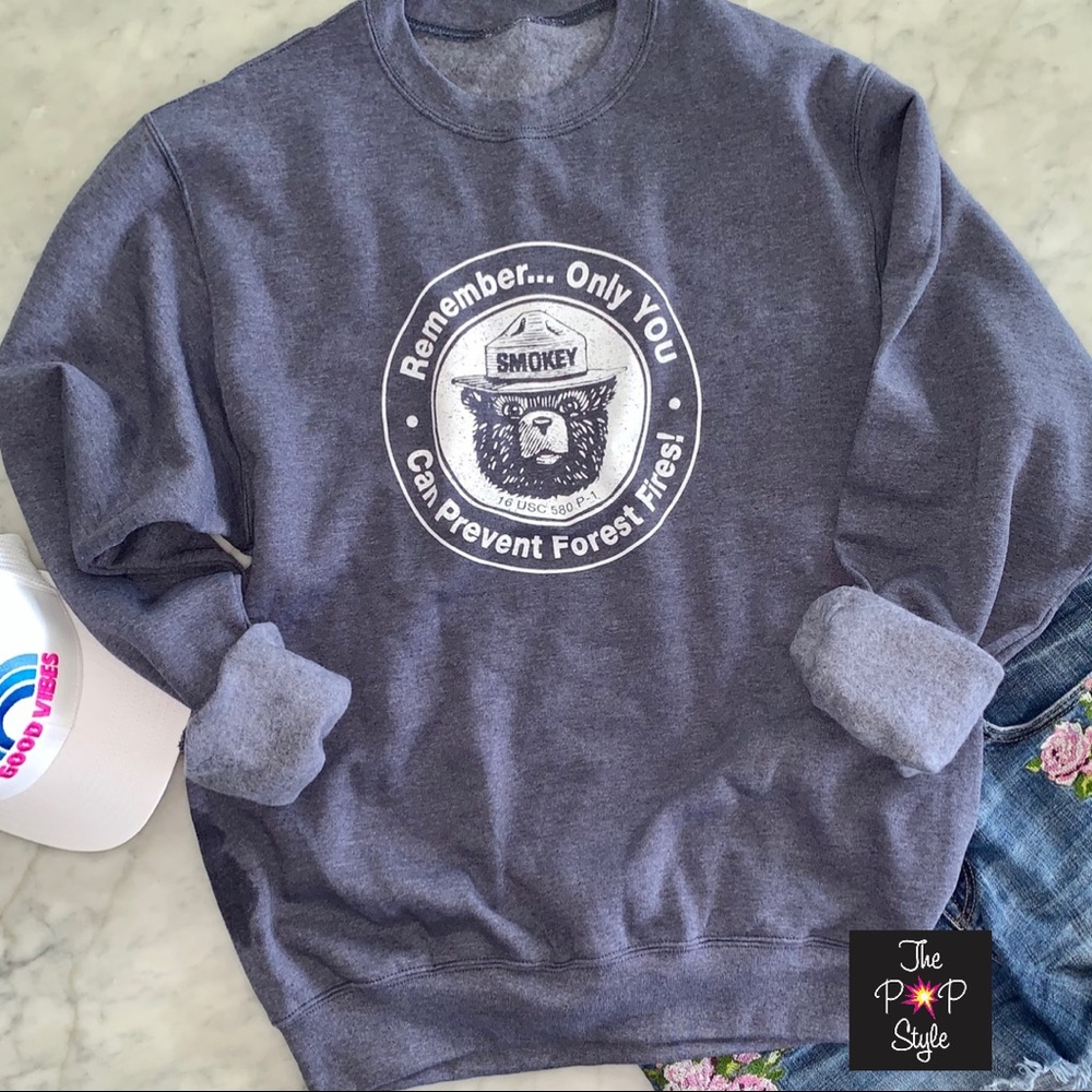 COPY - Smokey the Bear Sweatshirt, firefighter gift